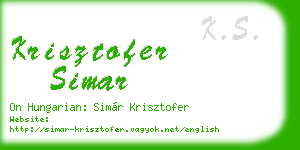 krisztofer simar business card